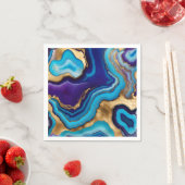 アクア金ゴールドブルーパープルシーズアゲート スタンダードカクテルナプキン (インサイチュ)