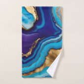 アクア金ゴールドブルーパープルシーズアゲート バスタオルセット (ハンドタオル)