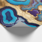 アクア金ゴールドブルーパープルシーズアゲート ラッピングペーパー (角)