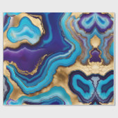 アクア金ゴールドブルーパープルシーズアゲート ラッピングペーパー (フラット)