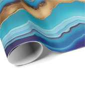 アクア金ゴールドブルーパープルシーズアゲート ラッピングペーパー (ロールコーナー)