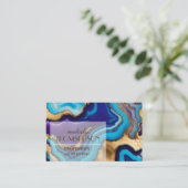 アクア金ゴールドブルーパープルシーズアゲート 名刺 (スタンド正面)