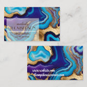 アクア金ゴールドブルーパープルシーズアゲート 名刺 (正面/裏面)