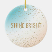 アクア金ゴールドマーメイドスパークルグリッター紙吹雪 セラミックオーナメント (裏面)