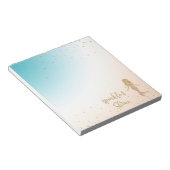 アクア金ゴールドマーメイドスパークルグリッター紙吹雪 ノートパッド (アングル)