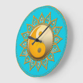 アクア金ゴールドヤントスカーナサンホームデコールクロック ラージ壁時計 (傾斜)