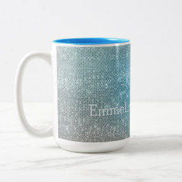 アクア金ゴールドユニコーンスパークル ツートーンマグカップ