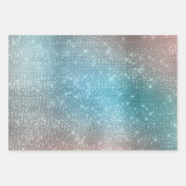 アクア金ゴールドユニコーンスパークル ラッピングペーパーシート