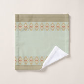 アクア金ゴールド及びブラウンフローラ バスタオルセット (ウォッシュタオル)