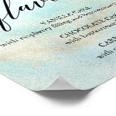 アクア金ゴールド水彩ビーチ結婚式ケーキフレーバー ポスター (角)