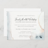 アクア金ゴールド水色ブラシ工房イベントロゴ ポストカード (正面/裏面)