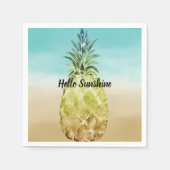 アクア金ゴールド熱帯水色パイナップルグラデーション スタンダードカクテルナプキン (正面)