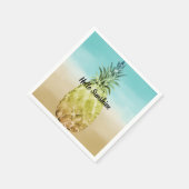 アクア金ゴールド熱帯水色パイナップルグラデーション スタンダードカクテルナプキン (角)