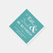 アクア食べドリンク&ベレトロ退職したリタイアメントパーティー スタンダードカクテルナプキン (角)