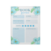 アクア魅力的ブルーウォーターフローラブックレビュー ノートパッド (回転)