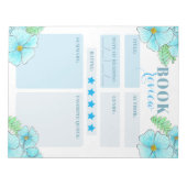 アクア魅力的ブルーウォーターフローラブックレビュー ノートパッド (正面)