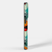 アクア鮮やかバックグラウンドの柑橘類とベリーパターン Case-Mate iPhoneケース (裏面 / 右)