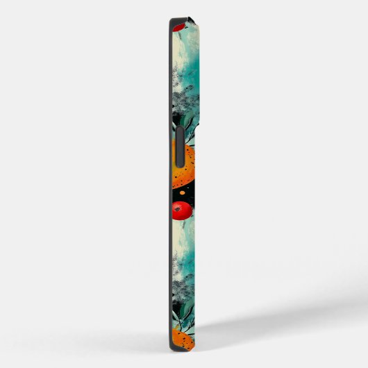 アクア鮮やかバックグラウンドの柑橘類とベリーパターン Case-Mate iPhoneケース (裏面 / 右)