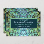 アクア鮮やかピーコッ結婚クの感謝はがき ポストカード (正面/裏面)