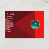 アクア鮮やかブルージェムストーン抽象芸術幾何学模様 名刺 (正面)