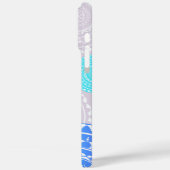 アクア鮮やかブルーランダムマンダラオンピンク Case-Mate iPhoneケース (裏面 / 左)