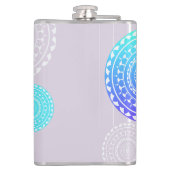 アクア鮮やかブルーランダムマンダラ付きピンクの名前を追加 フラスク (裏面)