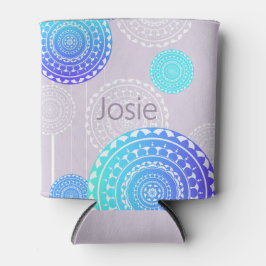 アクア鮮やかブルーランダムマンダラ付きピンクの名前を追加 缶クーラー