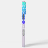 アクア鮮やかブルーランダムマンダラ付きピンクの名前を追加 Case-Mate iPhoneケース (裏面 / 右)