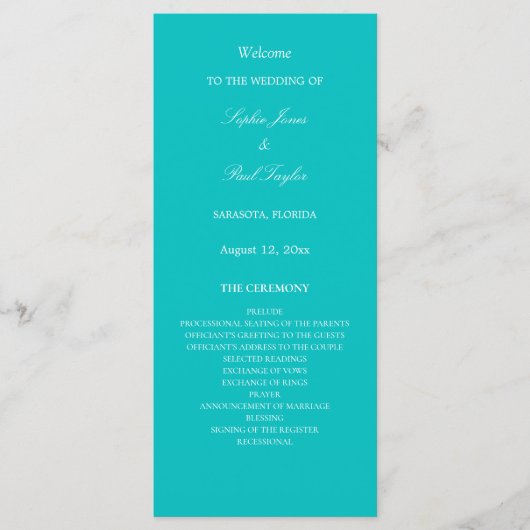 アクア鮮やか結婚式 プログラム (正面)
