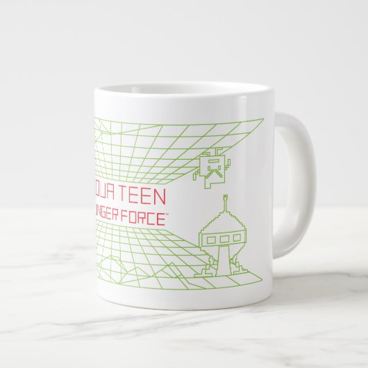 アクア10代のハンガーフォースMooninitesゲームロゴ ジャンボコーヒーマグカップ (正面右)
