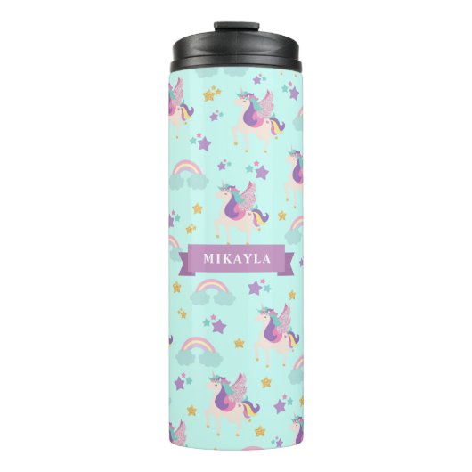 アクア |かわいいレインボーユニコーンサーマルタンブラー タンブラー (正面)