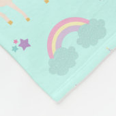 アクア |かわいいレインボーユニコーンパターンフリースブランケット フリースブランケット (角)