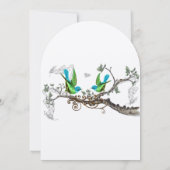 アクア&アップルグリーンヴィンテージ鳥の結婚式の招待 招待状 (裏面)