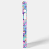 アクア イリデセント レオパード プリント モノグラムド Case-Mate iPhoneケース (裏面 / 左)