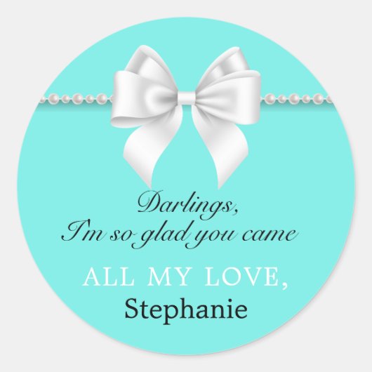 アクア エレガント ファンシー ティファニー 誕生日 サンクス タグ (正面)