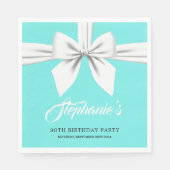 アクア エレガント ファンシー ティファニー 誕生日 テーブルウェア スタンダードランチョンナプキン (正面)