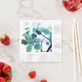 アクア オーキッド プリント ペーパーナプキン 縁ありカクテルナプキン (インサイチュ)