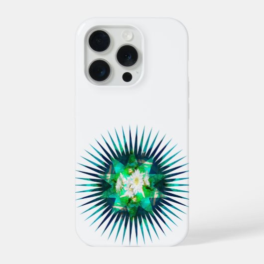 アクア カクタス フラワー カレイドスコープ エフェクト,  iPhoneケース (裏面)