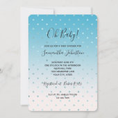 アクア グラム ドット オンブレ ベビーシャワー 招待状 (正面)