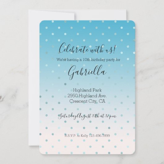 アクア グラム ドット オンブレ 招待状 (正面)