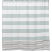 アクア&グレージュトルコストライプ シャワーカーテン (正面)