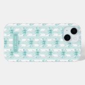 アクア コケット ボウズ ストライプス モノグラム Case-Mate iPhoneケース (裏面 (横))
