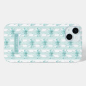 アクア コケット ボウズ ストライプ モノグラム Case-Mate iPhoneケース (裏面 (横))
