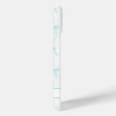 アクア コケット リボン ストライプ モノグラム入り Case-Mate iPhoneケース (裏面 / 右)