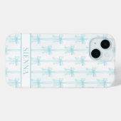 アクア コケット リボン ストライプ モノグラム入り Case-Mate iPhoneケース (裏面 (横))