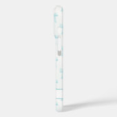 アクア コケット リボン ストライプ モノグラム入り Case-Mate iPhoneケース (裏面 / 左)