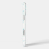 アクア コケット リボン ストライプ モノグラム入り Case-Mate iPhoneケース (裏面 / 右)