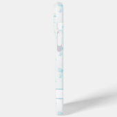 アクア コケット リボン ストライプ モノグラム入り Case-Mate iPhoneケース (裏面 / 左)