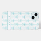 アクア コケット リボン ストライプ モノグラム入り Case-Mate iPhoneケース (裏面 (横))