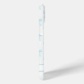 アクア コケット リボン ストライプ モノグラム入り Case-Mate iPhoneケース (裏面 / 右)